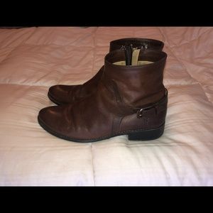 Frye leather ankle zip boots